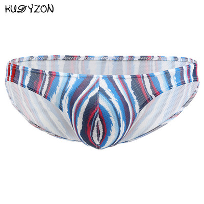 KUDYZON Seksikas aluspesu Meeste trükitud püksid Madala vöökohaga meeste aluspüksid Cuecas Calzoncillos U kott Jockstrap võrgust bikiinipüksid