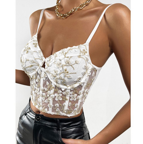 Seksikas pitsist rinnahoidja ülaosa tikandid lilleline kalaluu korsett võrkperspektiivne mähisrinnahoidja väike vest naiste õõnes ilu selja rinnahoidja