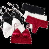 Set de sutien din dantelă pentru femei Set de lenjerie sexy în V adânc Lenjerie de corp pentru femei Sutien sexy și chiloți din dantelă Tanga Sutien fără spate