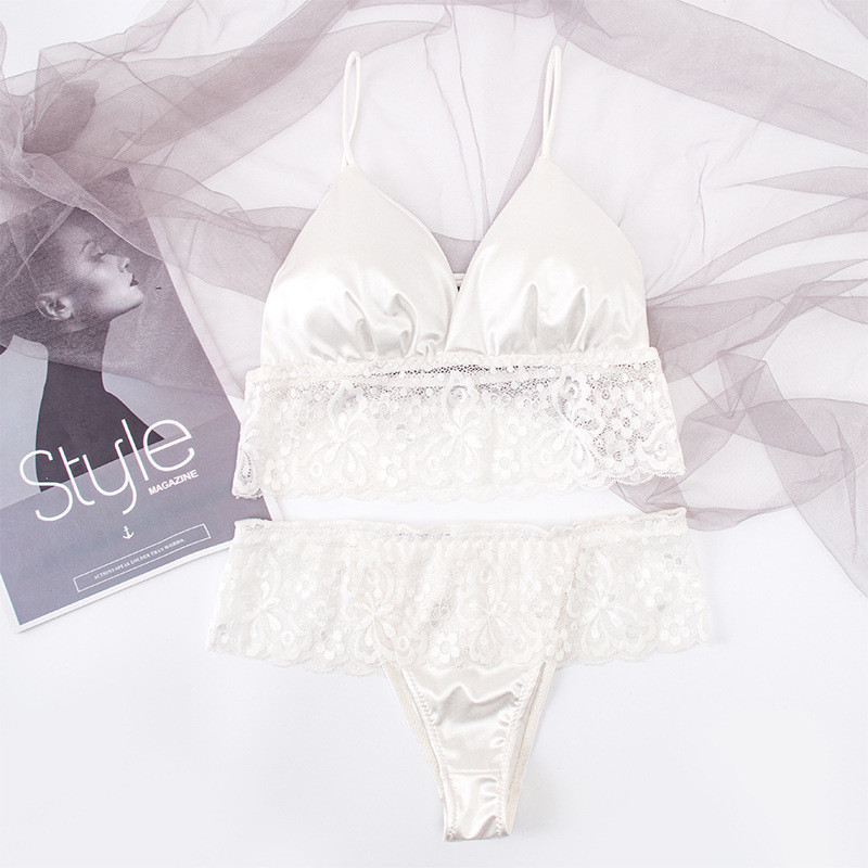 Set de sutien din dantelă pentru femei Set de lenjerie sexy în V adânc Lenjerie de corp pentru femei Sutien sexy și chiloți din dantelă Tanga Sutien fără spate