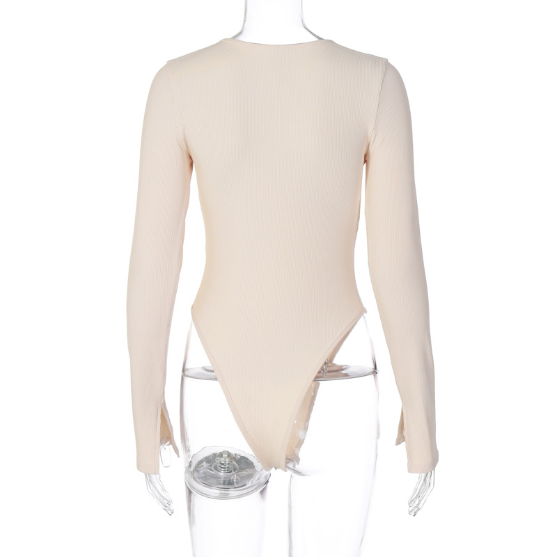 Slergiri με κουμπιά μπροστά γυναικεία φόρμα με λαιμόκοψη φθινοπωρινό casual μακρυμάνικο γυναικείο κορμάκι Fashion Slim fit μονόχρωμο φορμάκι