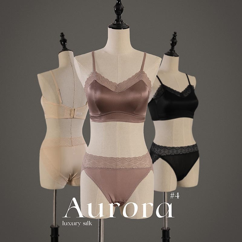 Πολυτελές Σετ σουτιέν από μετάξι Mulberry Γυναικείο Σέξι Δαντελένιο Σατέν Μασίφ Στράπλες Σλιπ Ψηλόμεσο Σώβρακο Λεία Εσώρουχα