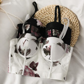 2023 cjevasti gornji dijelovi u niši, spletkasti ispis od gaze, male grudi pokazuju veliki skupljeni grudnjak, ženski remen omotan prsima, ljetni grudnjak veće veličine