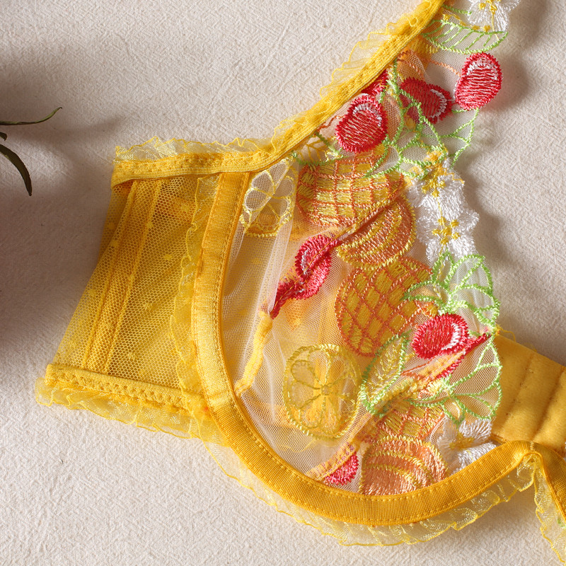 Tikitud bralette pesukomplekt, läbipaistev Push Up rinnahoidja G-String naisele uhke aluspesu Sensuaalsed seksikad pitsilised intiimsed erootilised komplektid