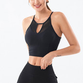 Ins Sexy Push Up Negru Roz Sutien sport pentru femei Crop Top pentru Fitness Wear Vesta Sală de sport Lenjerie intima Top Femei Sutien scurt