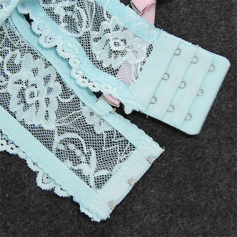 Set de sutien cu cupă AB din dantelă stil nou sutien subțire și chiloți cu flori de înaltă calitate, costum de lenjerie de corp Push Up, set de lenjerie de dimensiuni mari