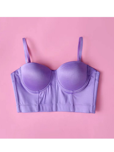 Camoș sexy cu pernă de piept inel de oțel îmbrăcăminte de exterior lenjerie de corp cu tub înfășurat lenjerie de corp îmbrăcăminte de exterior cu un singur umăr.