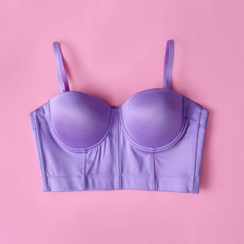 Camoș sexy cu pernă de piept inel de oțel îmbrăcăminte de exterior lenjerie de corp cu tub înfășurat lenjerie de corp îmbrăcăminte de exterior cu un singur umăr.