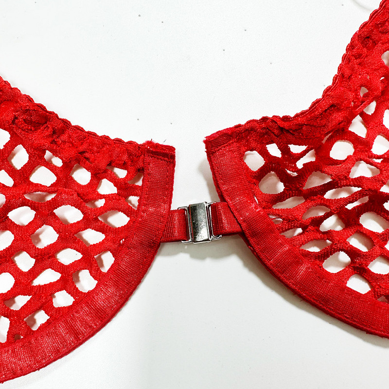 Ellolace Lenjerie Fetish Wet Look Red Hot Sexy Costum Transparent Nud Femei Fara Cenzura Lenjerie Intima de lux