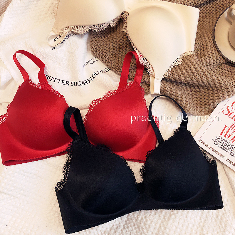 Sutien pentru navetiști dintr-o singură bucată, fără marcaj, fără inel de oțel pe fundul subțire, sutien cu adunare groasă a sânului auxiliar, bralet anti-scădere