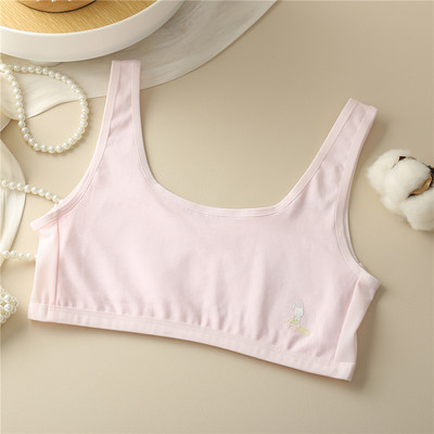Lenjerie intimă drăguță, respirabilă, vestă pentru adolescenți, școală de bumbac, sutien de antrenament pentru prima fată pentru începător