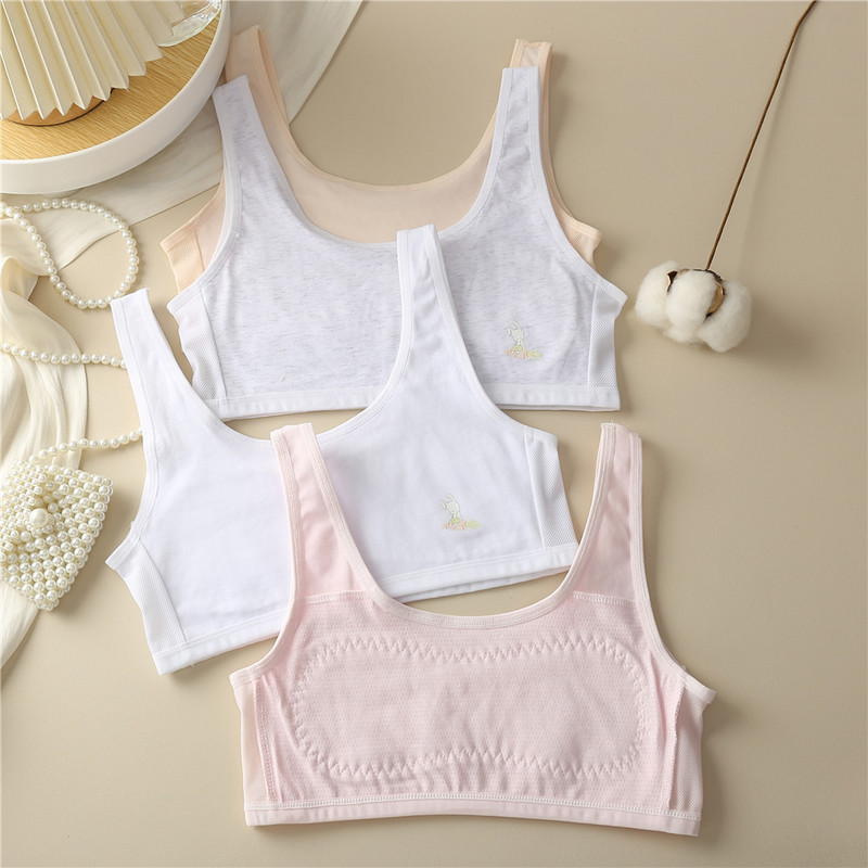 Lenjerie intimă drăguță, respirabilă, vestă pentru adolescenți, școală de bumbac, sutien de antrenament pentru prima fată pentru începător