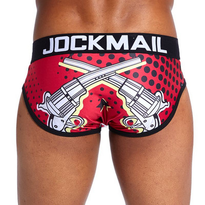 JOCKMAIL zīmola Sexy vīriešu apakšveļa Biksītes calzoncillos hombre slips printed calcinha Cueca apakšveļa vīriešu apakšbikses