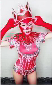 Fashion Crystals Bodysuit Diamonds Sparkly Headpiece Στολή Σέξι Stage Performance Γυναικεία τραγουδίστρια ρούχα γενεθλίων