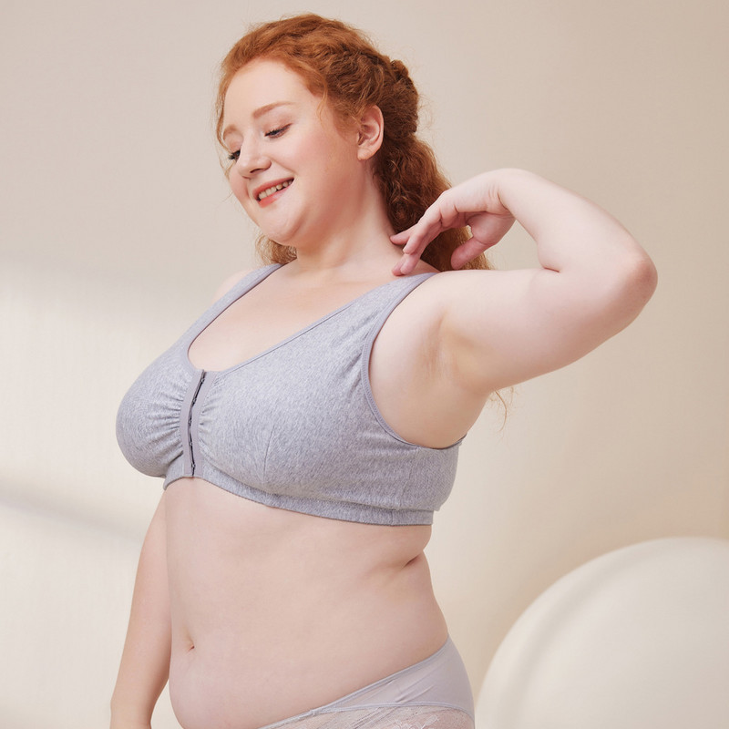 Σουτιέν μεγάλου μεγέθους μπροστινή πόρπη, χωρίς εσώρουχα, λεπτές ρυθμιζόμενες βαμβακερές χοντρές τιράντες ώμου, μεγάλο στήθος, μικρό σουτιέν εσωρούχων