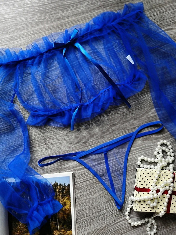 Neongirl võrgusilma marli kaldkaelusega T-särk läbipaistev 2-osaline komplektid volangid päikesekaitse pesu Babydoll Exotic Hot