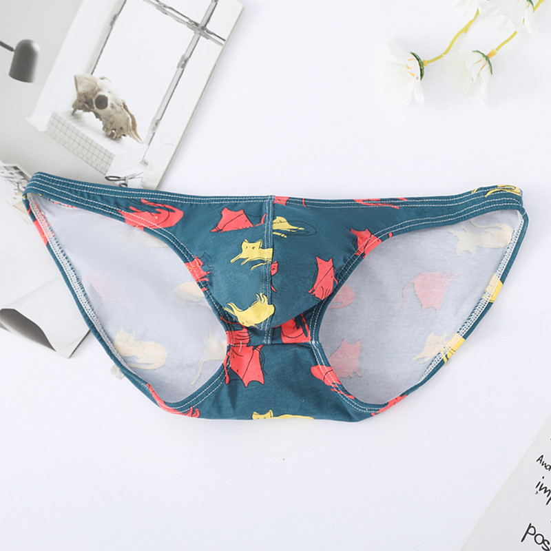 Aluspüksid Meeste Madala vöökohaga aluspüksid Seksikad puuvillased mugavused loomad trükitud venivad hingavad aluspüksid meeste kumer kott aluspüksid