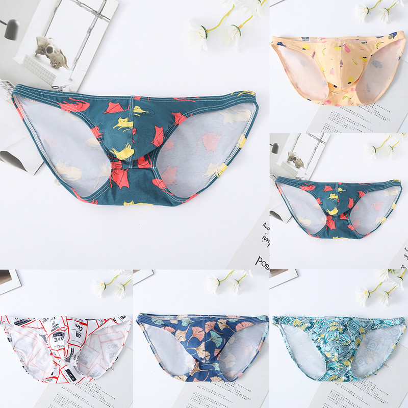 Aluspüksid Meeste Madala vöökohaga aluspüksid Seksikad puuvillased mugavused loomad trükitud venivad hingavad aluspüksid meeste kumer kott aluspüksid