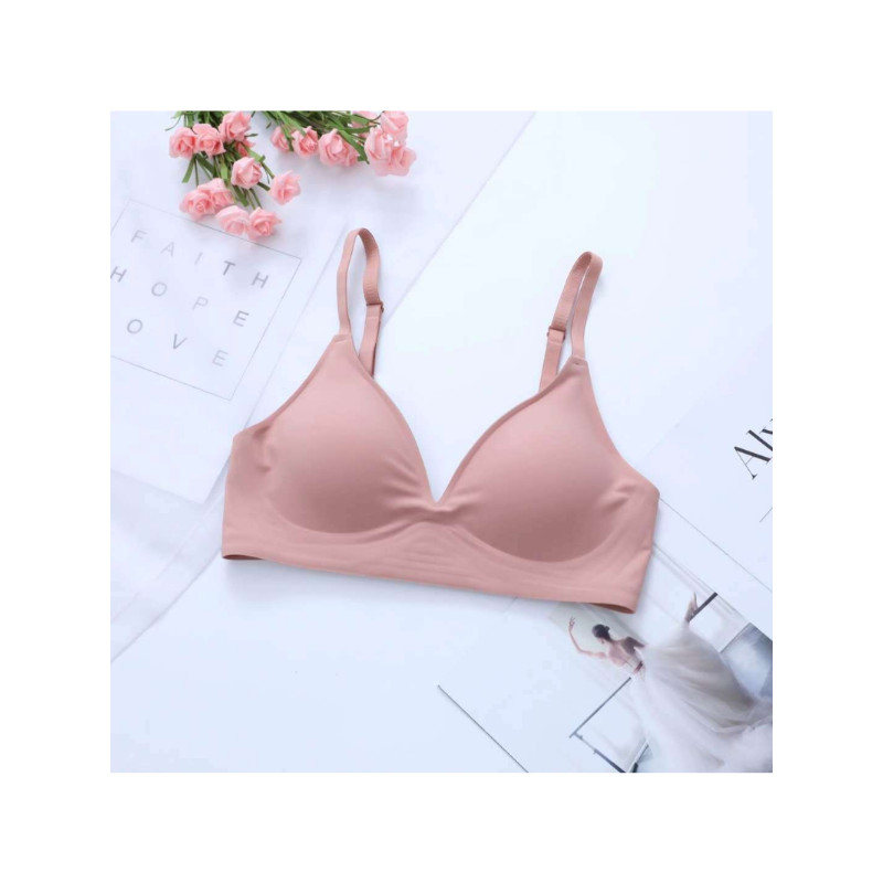 Σουτιέν χωρίς ραφές Sexy Deep V Γυναικεία ασύρματα εσώρουχα ύπνου Αφαιρούμενη με επένδυση Bralette One Piece Push Up Brassiere No Wire εσώρουχα