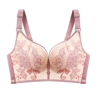 Nou rafinat sutien brodat femei Gorge Push Up subțire cupa plină bust lenjerie de corp culoare deschisă X35