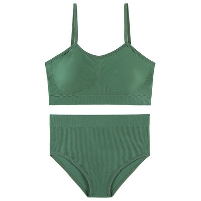 Set de sutien pentru femei fără cusături Sutien Push Up Crop Top Chiloți cu talie înaltă Set de lenjerie sexy Bralette Spate jos Lenjerie de fitness