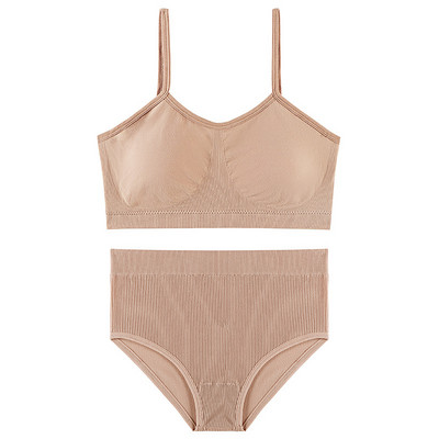 Set de sutien pentru femei fără cusături Sutien Push Up Crop Top Chiloți cu talie înaltă Set de lenjerie sexy Bralette Spate jos Lenjerie de fitness