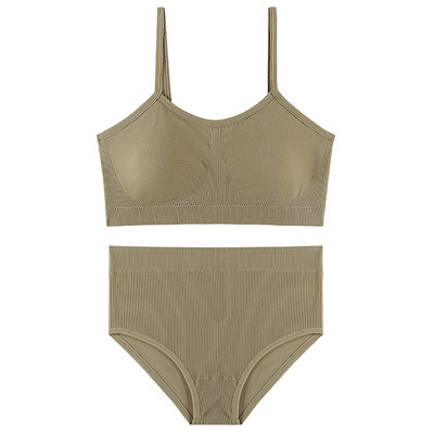 Set de sutien pentru femei fără cusături Sutien Push Up Crop Top Chiloți cu talie înaltă Set de lenjerie sexy Bralette Spate jos Lenjerie de fitness