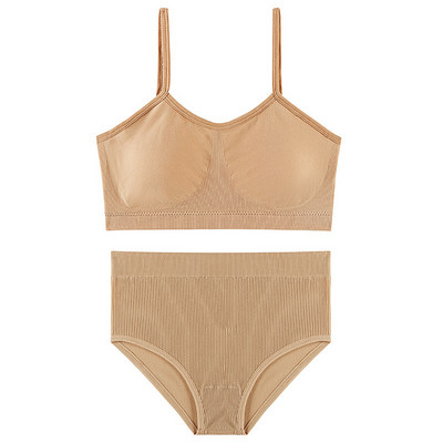 Set de sutien pentru femei fără cusături Sutien Push Up Crop Top Chiloți cu talie înaltă Set de lenjerie sexy Bralette Spate jos Lenjerie de fitness