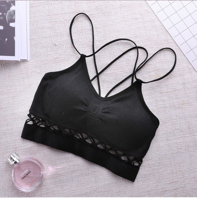 HIVOF κούφιο εσώρουχο τυλιγμένο στήθος κοριτσιού sling στράπλες αθλητικό σουτιέν που αναπνέει χωρίς ραφή εσώρουχο Διχτυωτό σουτιέν