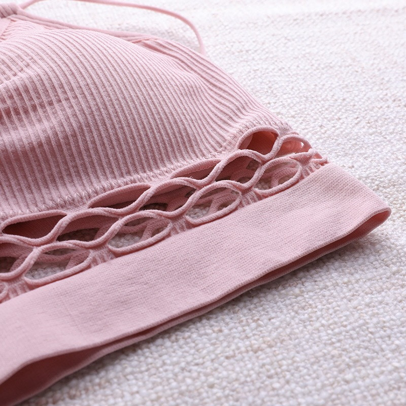 HIVOF κούφιο εσώρουχο τυλιγμένο στήθος κοριτσιού sling στράπλες αθλητικό σουτιέν που αναπνέει χωρίς ραφή εσώρουχο Διχτυωτό σουτιέν