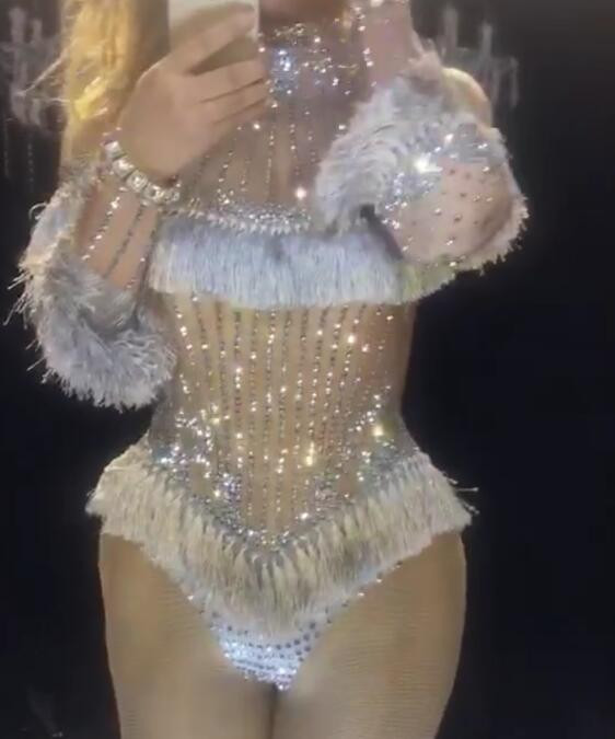 Moda Cristale strălucitoare Ciciuc Sărbătorește Strasuri Zi de naștere Argintiu Poartă scenă Diamante Tricou Sexy Club de noapte