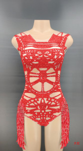 Costum de dans sexy Costume de scenă Body cu ciucuri negru fără mâneci Body stretch pentru femei, petrecere, bal, bar, scenă, cântăreață