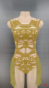 Costum de dans sexy Costume de scenă Body cu ciucuri negru fără mâneci Body stretch pentru femei, petrecere, bal, bar, scenă, cântăreață