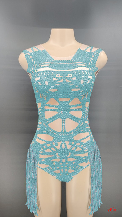 Costum de dans sexy Costume de scenă Body cu ciucuri negru fără mâneci Body stretch pentru femei, petrecere, bal, bar, scenă, cântăreață