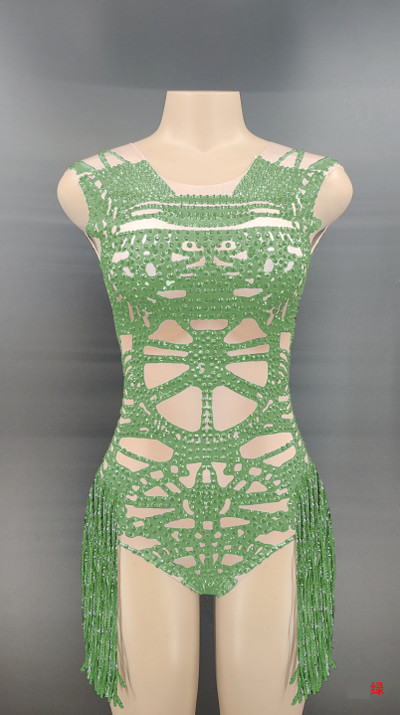 Costum de dans sexy Costume de scenă Body cu ciucuri negru fără mâneci Body stretch pentru femei, petrecere, bal, bar, scenă, cântăreață