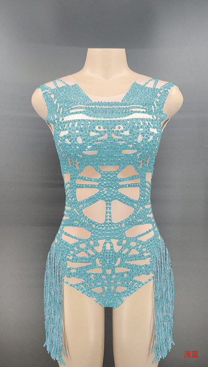 Costum de dans sexy Costume de scenă Body cu ciucuri negru fără mâneci Body stretch pentru femei, petrecere, bal, bar, scenă, cântăreață