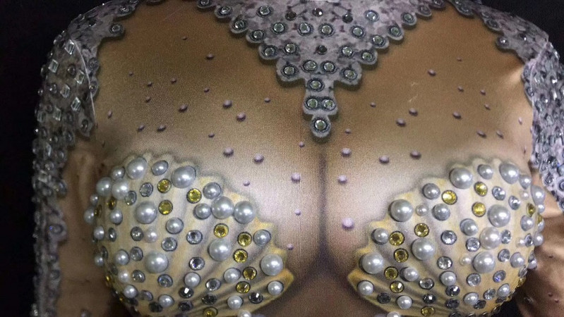 Γυναικείο νυχτερινό κλαμπ Stage Pearl Στολή Singers Bodysuit Sparkling Crystals Bodysuit Bling Γυναικεία στολή Στολή γενεθλίων Celebrate