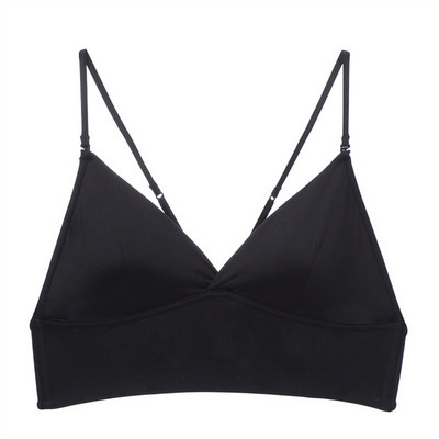 Push Up εσώρουχα σουτιέν Γυναικεία χωρίς πλάτη Ice Silk Λεπτή U χαμηλή πλάτη Bralette Halter Αποσπώμενο σουτιέν χωρίς ραφή Bralette χωρίς μαξιλαράκι