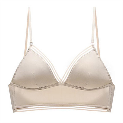 Push Up εσώρουχα σουτιέν Γυναικεία χωρίς πλάτη Ice Silk Λεπτή U χαμηλή πλάτη Bralette Halter Αποσπώμενο σουτιέν χωρίς ραφή Bralette χωρίς μαξιλαράκι