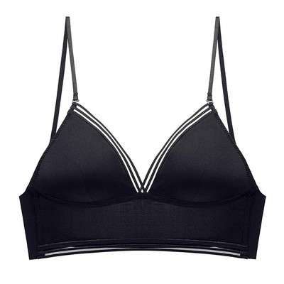 Push Up εσώρουχα σουτιέν Γυναικεία χωρίς πλάτη Ice Silk Λεπτή U χαμηλή πλάτη Bralette Halter Αποσπώμενο σουτιέν χωρίς ραφή Bralette χωρίς μαξιλαράκι