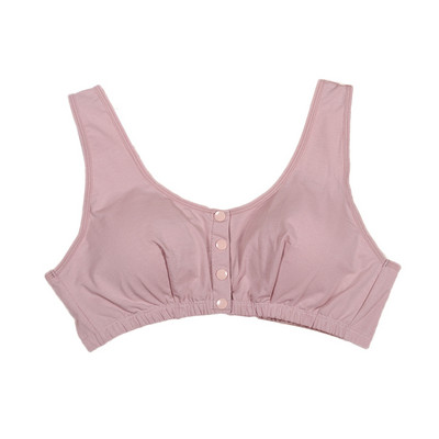 Sutiene din bumbac solid Închidere față fără sârmă Lenjerie de corp căptușită pentru bunica Femei Lenjerie intimă