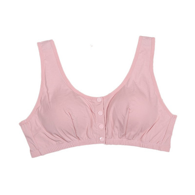 Sutiene din bumbac solid Închidere față fără sârmă Lenjerie de corp căptușită pentru bunica Femei Lenjerie intimă