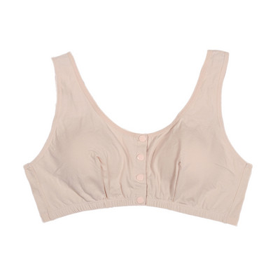 Sutiene din bumbac solid Închidere față fără sârmă Lenjerie de corp căptușită pentru bunica Femei Lenjerie intimă