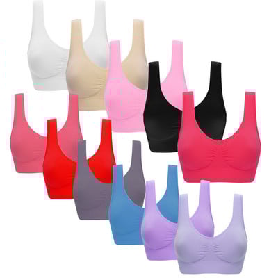 Sportski grudnjak veće veličine za žene Prozračna Tupe Crop majica bez rukava Push up donje rublje Fitness Bralette bez uloška Grudnjak #T1P