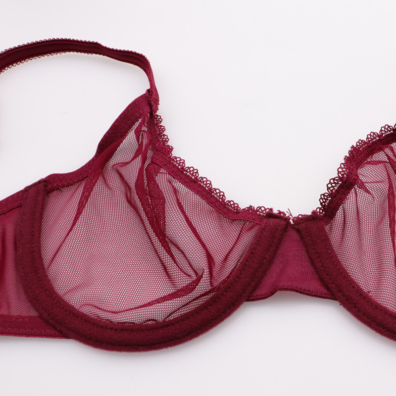 Set sutien din tifon sexy Varsbaby și set de lenjerie intimă cu fundă mare și drăguț, fără căptușeală, transparent transparent