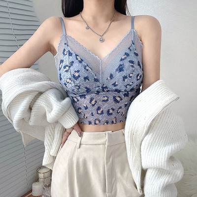 Sutien fără fir cu imprimeu floral Push Up din dantelă pentru femei de vară cu pernuță pentru piept Sutiene frumos pentru spate pentru femeie, dintr-o singură bucată, sexy, intimate