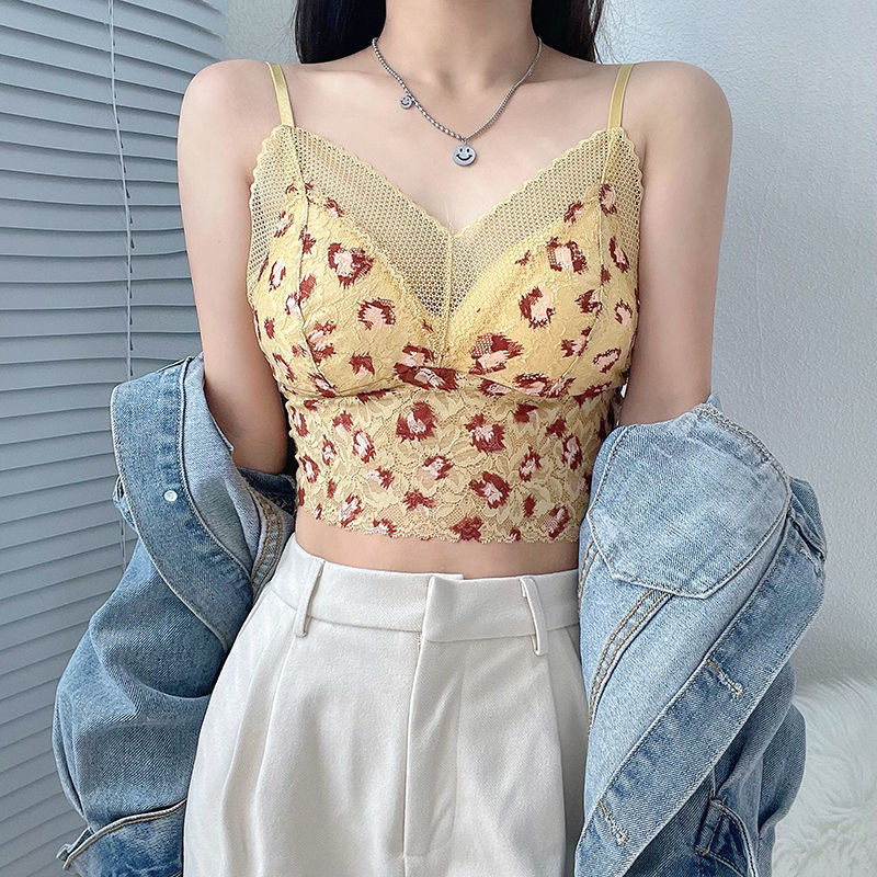 Sutien fără fir cu imprimeu floral Push Up din dantelă pentru femei de vară cu pernuță pentru piept Sutiene frumos pentru spate pentru femeie, dintr-o singură bucată, sexy, intimate