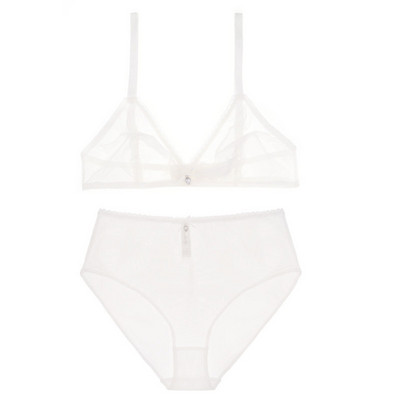 Σέξι ψηλόμεσο εσώρουχο Varsbaby διάφανο σετ σουτιέν με διαφανές νήμα χωρίς επένδυση