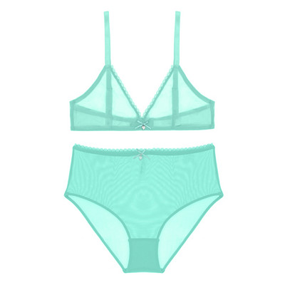 Σέξι ψηλόμεσο εσώρουχο Varsbaby διάφανο σετ σουτιέν με διαφανές νήμα χωρίς επένδυση