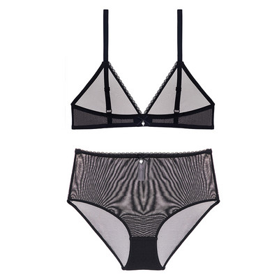 Σέξι ψηλόμεσο εσώρουχο Varsbaby διάφανο σετ σουτιέν με διαφανές νήμα χωρίς επένδυση